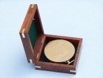 Nautical Solid Brass Gentlemen’s Compass with Rosewood Box – 4 Inch Vintage Maritime Navigation Compass | Antique Brass Finish Gift for Sailors, Collectors, and Home Office Decor