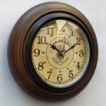 Wooden Wall Clock Antique Style Art Unique Decorative for Home & Office Decor (Brown)-6 Inch