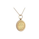FOREVER I WILL WALK, Quote Antique Nautical Vintage Directional Magnetic Compass Necklace