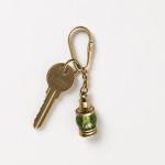 High Quality Brass and Glass Green Lantern Keychain, Vintage Nautical Maritime Bag Charm, Coastal Decor Gift for Men, Ocean Lover Accessory