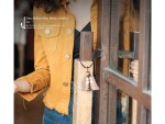 Brass Hanging Entry Bell with Leather Strap – Vintage Wall Mounted Doorbell for Home, Barn, Farmhouse, or Store – Decorative Brass Finish Door Bell for Indoor & Outdoor Use