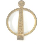 Antiqued Brass Magnifying Glass with Folding Handle, 2 Inches Wide X 5.25 Inches Long