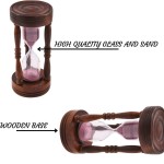 Home Decor Hourglass Timing Sand Timer Vintage Wooden Handcrafted Pedestal 3 Min Sand Timer