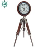 Handmade Ship London Clock with Wooden Tripod Stand