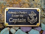 Nautical Brass Wall Plaque – “Nobody’s Perfect” Boating Sign for Sailors – Vintage Maritime Home Décor, Captain’s Cabin Gift – Funny Brass Nautical Sign – Birthday Present for Him or Dad