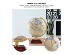 Vintage Decorative World Globe with Wooden Base & Brass Arc | 12-Inch Educational Desk Globe | Rotating Antique Style World Map | Office Study Home Decor Gift for Kids & Adults