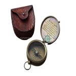 Personalized Engraved Magnetic brass compass American Boy Scouts Compass/Scout Oath w/Leather Carry Case