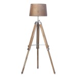 Classic Wood Tripod Floor Lamp Home Decor Lamp with Shade & Bulb