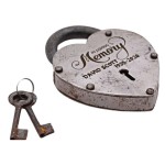Handmade 4 inch White Heart Shape Iron Lock