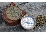 To My Granddaughter Brass Compass – Inspirational Engraved Compass with Leather Case, Vintage Nautical Gift, Graduation, Birthday, or Christmas Keepsake from Grandma