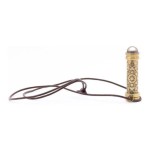 Handmade Brass Teleidoscope/Kaleidoscope Pendant Necklace with Etched Mandala Pattern, Pocket Scope Locket with Leather Cord