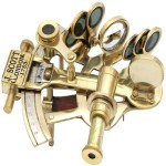 Pocket Brass Sextant 5&quot; White Star Line R.M.S. Titanic Nautical Navy Sailors Brass, Celestial Navigation with Movable Telescope, Determine Latitude &amp; Longitude, Galactic Gifting Sextant, Graduation