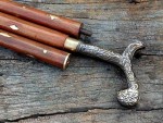 Vintage Brass Floral Handle Wooden Walking Cane – Handcrafted Walking Stick for Men & Women, 36 Inch Foldable Designer Victorian Cane with Solid Rosewood Shaft – Collectible Gift for Gentlemen & Seniors