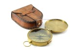 Vintage Brass Compass with C. JoyBell C. Quote – “Sometimes the Things That Are Felt…” – Inspirational Engraved Compass Gift with Leather Case for Anniversary, Graduation, Wedding, or Travel