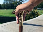 Vintage Brass Anchor Handle Walking Cane – Handcrafted Wooden Spiral Shaft Stick – Antique Nautical Style Cane for Men & Women – Decorative Collectible Gift for Sailors, Gentlemen, and Seniors