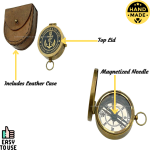 Fully Functional Engraved Brass Collectible Compass Outdoor Magnetic Personalized Navigation Compass For Camping, Hiking