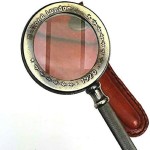 Antique Magnifying Glass Solid Brass Vintage Dollond London Engraved Magnifier Maritime Nautical Collectible Gift Genuine Leather case