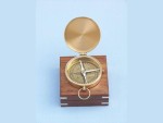 Nautical Solid Brass Gentlemen’s Compass with Rosewood Box – 4 Inch Vintage Maritime Navigation Compass | Antique Brass Finish Gift for Sailors, Collectors, and Home Office Decor