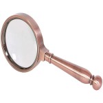  10X Handheld Magnifier with Metal Handle Golden,80mm Reading Magnifying Glass for Map, Newspaper, Documents, Labels, Failing Vision, Fire Starting, Jewelry, Crafts, Best Gifts for Seniors Kids