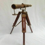 Vintage Telescope for Home Decor, Vintage Telescope Marine Spyglass Brass Telescope with Wooden Tripod Stand Replica Gift