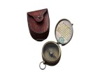 Vintage Boy Scouts Brass Compass with Leather Case – Collectible Engraved Pocket Compass for Scouts, Camping, Hiking & Adventure Gift – Antique Finish Navigation Instrument