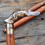 Walking Stick Cane Vintage Solid Brass Dog Handle Walking Cane Gentlemen Wooden Walking Stick