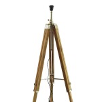 Metal & Wood Antique Floor Lamp with Shade, Wooden
