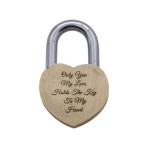 handmade 3.5 inches heart shape iron lock