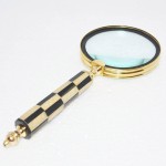 Handheld Magnifying Glass Lens Antique Brass Magnifier Tabletop Accessories for Office Desks and Study Table