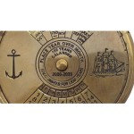  Antique Brass 100 Years ( 2000-2099) Perpetual Calendar Keychain with World Time Small Lovely Gift Keyring Pocket Anchor Lover &amp; Year Calculator Christmas Brown 