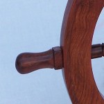Roorkee Instruments Nautical Pirate Deluxe Class Wood and Brass Decorative Ship Wheel 6 inches- Nautical Gifts