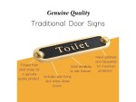Toilet Brass Bathroom Door Sign – Traditional Style Solid Brass Plaque | Handmade Vintage Home Décor Wall Sign | Polished Gold & Black Finish | Classic Toilet Door Plate with Mounting Screws