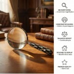 Magnifying Glass with Mother of Pearl Handle, Handheld 10x Magnifying Glass Lens, Antique Magnifier, Reading, Inspection, Coin &amp;amp; Stamp, Astrologer, Low Sight Elderly Collectible Décor Gift 4