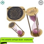 Nautical Handmade 5 min Brass Sand Timer Poem Engraved For I Know for Loved Ones