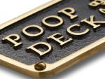 Poop Deck Brass Plaque | Nautical Bathroom Wall Décor Sign | Funny Beach Theme Home Decoration | Vintage Maritime Door or Wall Plate | Solid Brass Handmade Bathroom Gift for Coastal Homes