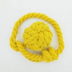 2pcs Braided Drapery Tiebacks Curtain Holdbacks Hand Knitting with Single Ball Cotton Rope Tassel - Yellow
