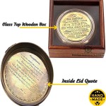 Roorkee Instruments India Compass with Glass Top Wood Case/Vintage Replica Compass