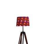 Classic Wood Tripod Floor Lamp Nautical Floor Home Decor Lamp with Shade and Bulb