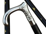 Elegant Brass Chrome Walking Cane with Floral Engraved Handle – Vintage Style Wooden Walking Stick for Men & Women – 37 Inch Collectible Mobility Aid & Gift Accessory