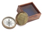 Handmade Brass Compass with “The Road Not Taken” by Robert Frost Engraved – Vintage Adventure Compass with Glass-Top Wooden Box – Inspirational Graduation Gift for Son, Daughter, Traveler