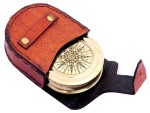 Handmade Brass Compass Engraved with Robert Frost Poem “The Road Not Taken” | Vintage Marine Compass with Leather Case | Inspirational Gift for Graduation, Son, Husband, Father