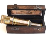 Nautical Vintage Maritime Brass Telescope Dollond London 1920 Antique with Wooden Box Spyglass