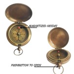 Beautiful Brass Antique Rose London Push Button 2 inch Magnetic Compass Direction Finder Brass Compass