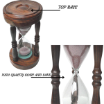 Sand Timer Hour Glass Shesham Wood 15 Minutes (Brown Sand)