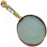 10 Inches Huge Victorian Style Brass and Mother-of-pearl 4 inches lens diameter