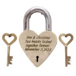 handmade 5 inches heart shape brass lock