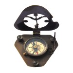 Antique Brass Triangular Sundial Compass 2.5 Inch Nautical Compass for Hiking Survival Instrument Brass Finish Camping Compass Vintage Navigation Outdoor Directional Compass 