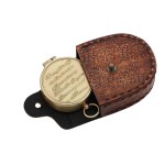 Fully Functional Antique Brass Compass with Famous Quote Embossed packed in beautiful leather case. Baptism Gift, Ideal for loved Ones, Son, Father, Love, Partner, Spouse, Fiance. 
