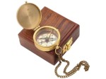 Be Strong and Courageous, Joshua 1:9, Solid Brass Directional Engraved Compass with Wooden Box – Baptism Gifts for Boys Girls, First Communion, Confirmation Christian Gifts for Men, Catholic Gifts