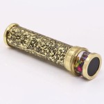 Handcrafted Etched Lacquered Brass Kaleidoscope with Oil Object Chamber – Classic Optical Collectible & Unique Gift for Someone Special